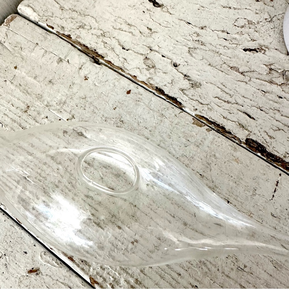 Vintage Swan Bird Clear Hand Blown Glass Art Bud Vase Hollow Delicate 6x6.5” - Picture 3 of 9